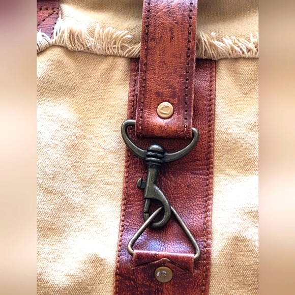 Myra Upcycled Canvas and Leather Tote Bag | Custom Motors - Picture 4 of 12